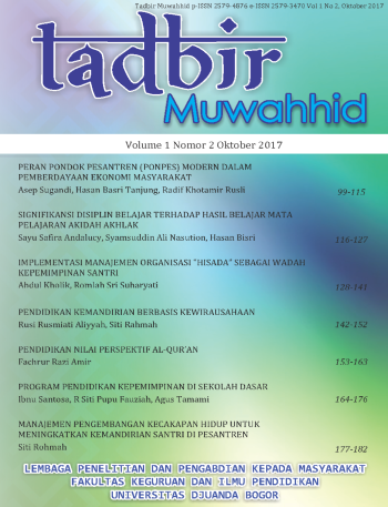 					View Vol. 1 No. 2 (2017): Tadbir Muwahhid
				