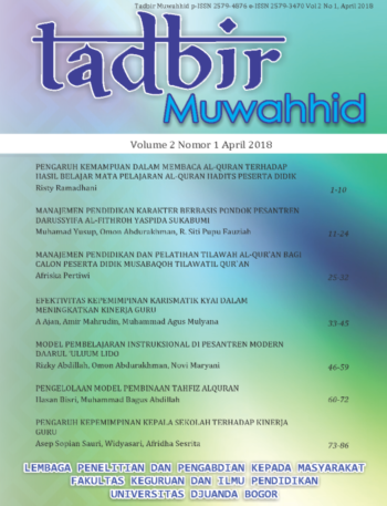 					View Vol. 2 No. 1 (2018): Tadbir Muwahhid
				